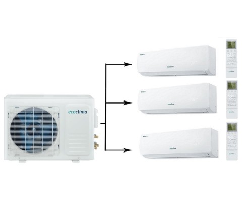 Мульти-сплит система на 3 комнаты Ecoclima CMWM-H09/4R2 [W]*3/СM3-H22/4DR2