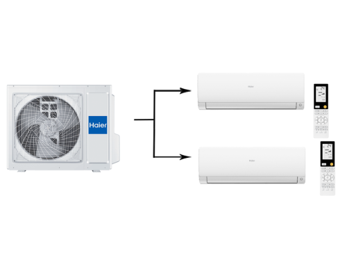 Мульти сплит система на 2 комнаты Haier 2U50S2SM1FA-3/AS25S2SF2FA-W/AS50S2SF2FA-W