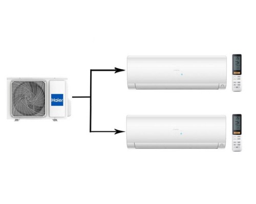 Мульти сплит система на 2 комнаты Haier 2U50S2SM1FA-3/AS25S2SF2FA-W/AS35S2SF2FA-W