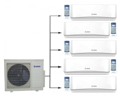Мульти сплит система на 5 комнат Sakata SOM-5Z120B/SIMW-25CZ*5шт