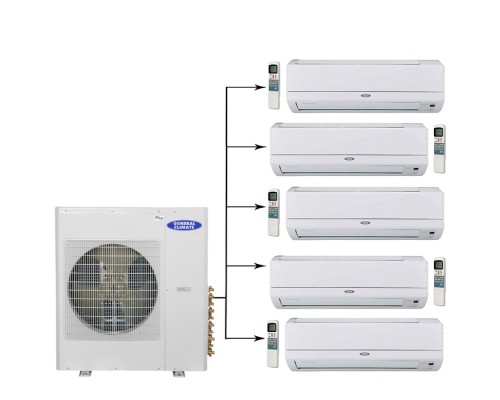 Мульти сплит-система на 5 комнат General Climate GU-M5E42H1/GC-ME07HRI*5шт
