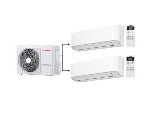 Мульти сплит-система на 2 комнаты Toshiba RAS- 2M18U2AVG-E/RAS-B07J2KVG-E*2шт