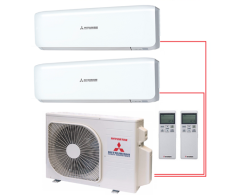 Мульти сплит система на 2 комнаты Mitsubishi Heavy SCM40ZS-W/SKM20ZSP-W*2шт