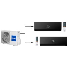 Мульти сплит система на 2 комнаты Haier 2U40S2SM1FA/AS25S2SF1FA-B*2шт